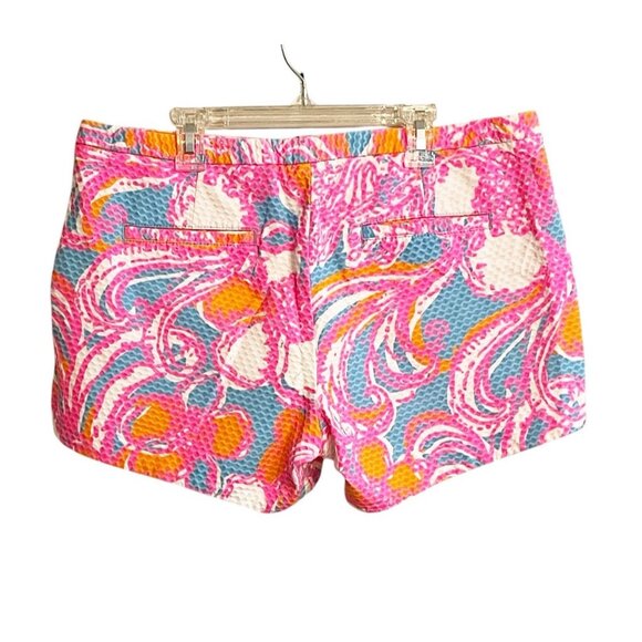 Lilly Pulitzer Adie Feeling Tanked Shorts Size 8 Textured Side Zip Preppy Beach - Picture 2 of 8